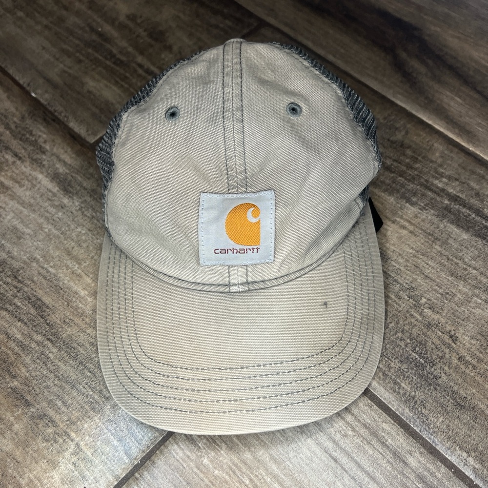 Carhartt Tan and Gray Logo Cap